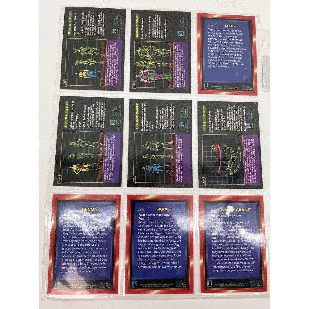 1993 The River Group Defiant Comics Plasm Zero Holographic Trading Card Lot